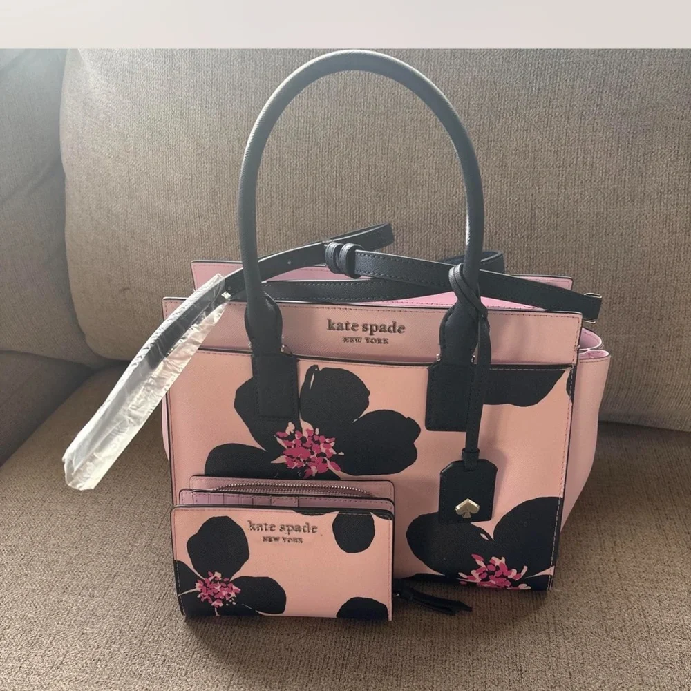 Kate Spade medium Staci- pink floral